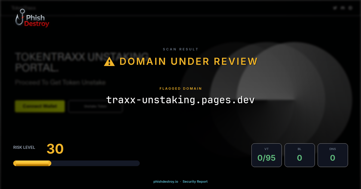traxx-unstaking.pages.dev phishing report — threat analysis by PhishDestroy