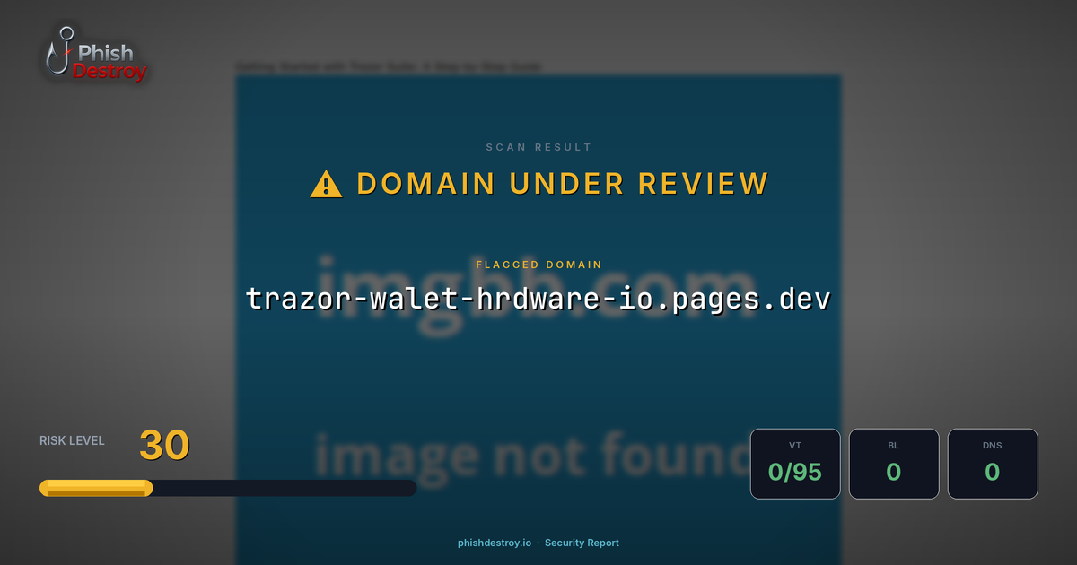 trazor-walet-hrdware-io.pages.dev phishing report — threat analysis by PhishDestroy