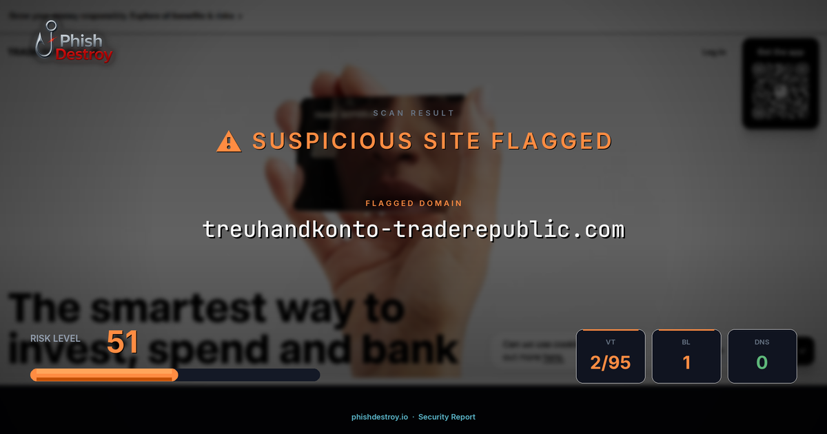 treuhandkonto-traderepublic.com phishing report — threat analysis by PhishDestroy