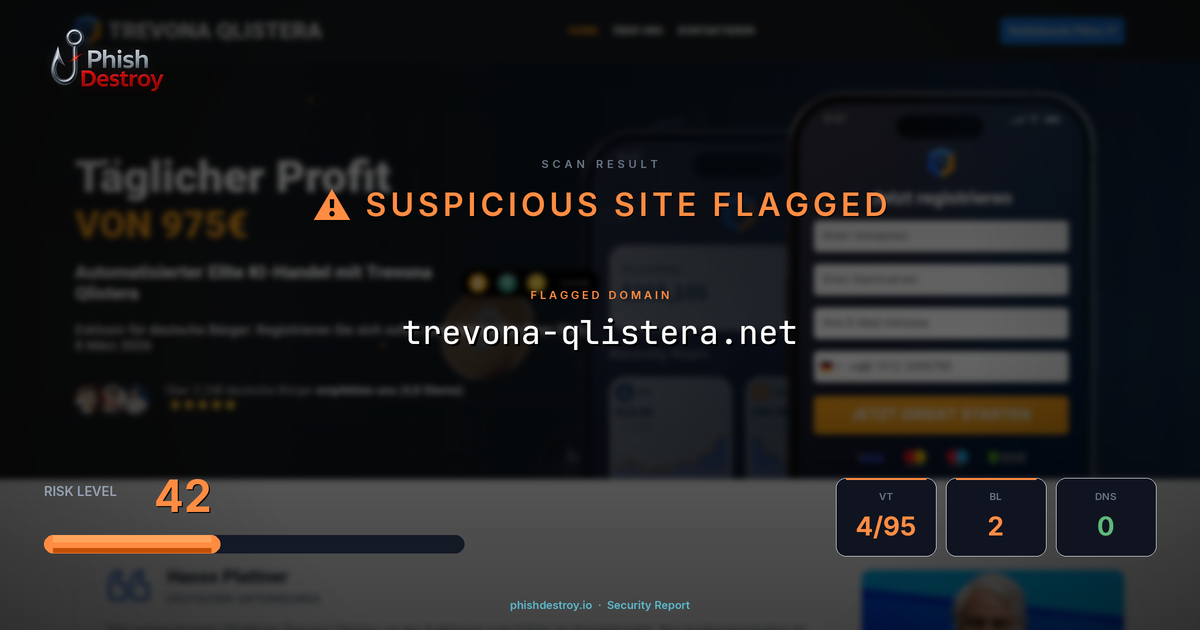 trevona-qlistera.net phishing report — threat analysis by PhishDestroy