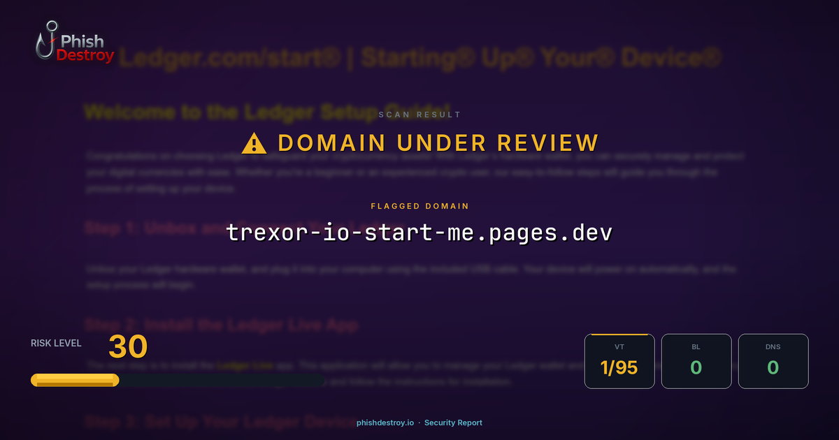 trexor-io-start-me.pages.dev phishing report — threat analysis by PhishDestroy