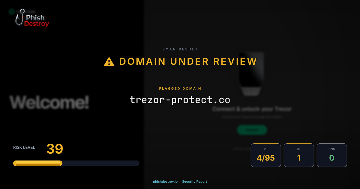 trezor-protect.co phishing report — threat analysis by PhishDestroy