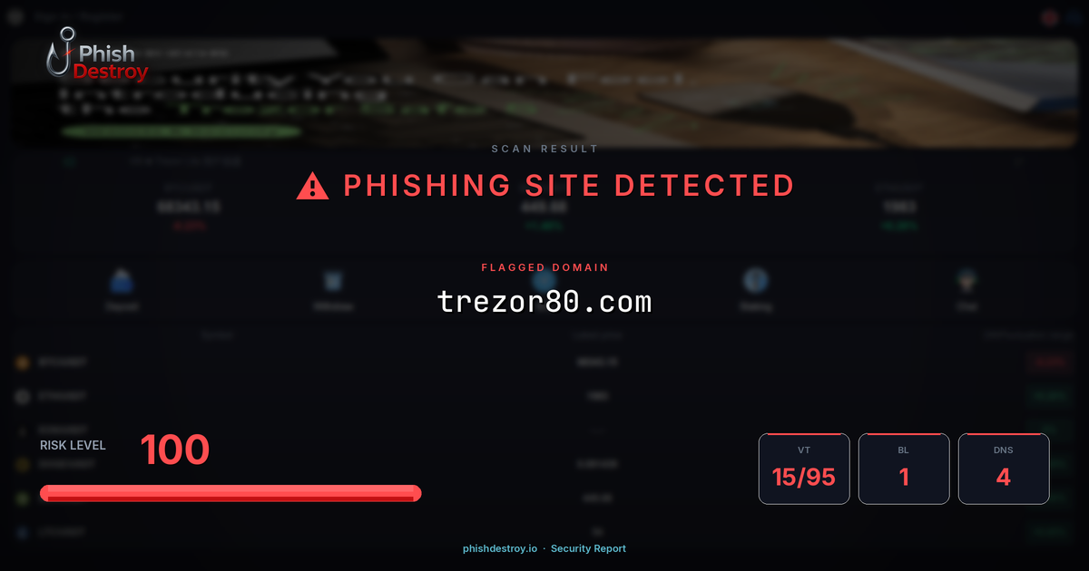 trezor80.com phishing report — threat analysis by PhishDestroy