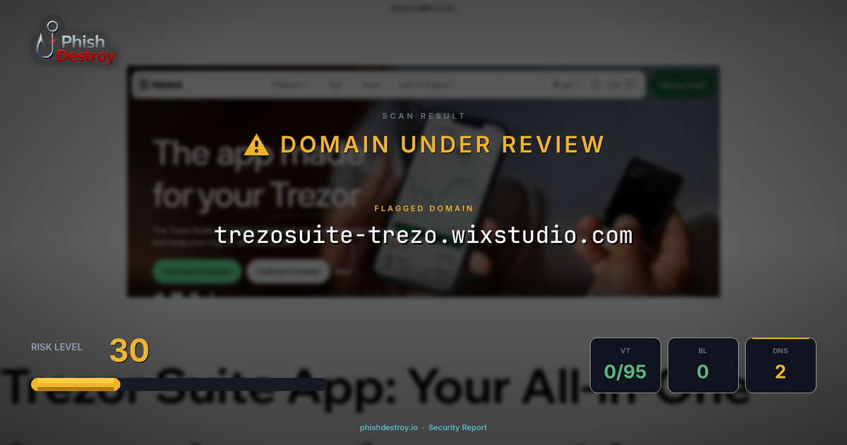 trezosuite-trezo.wixstudio.com phishing report — threat analysis by PhishDestroy