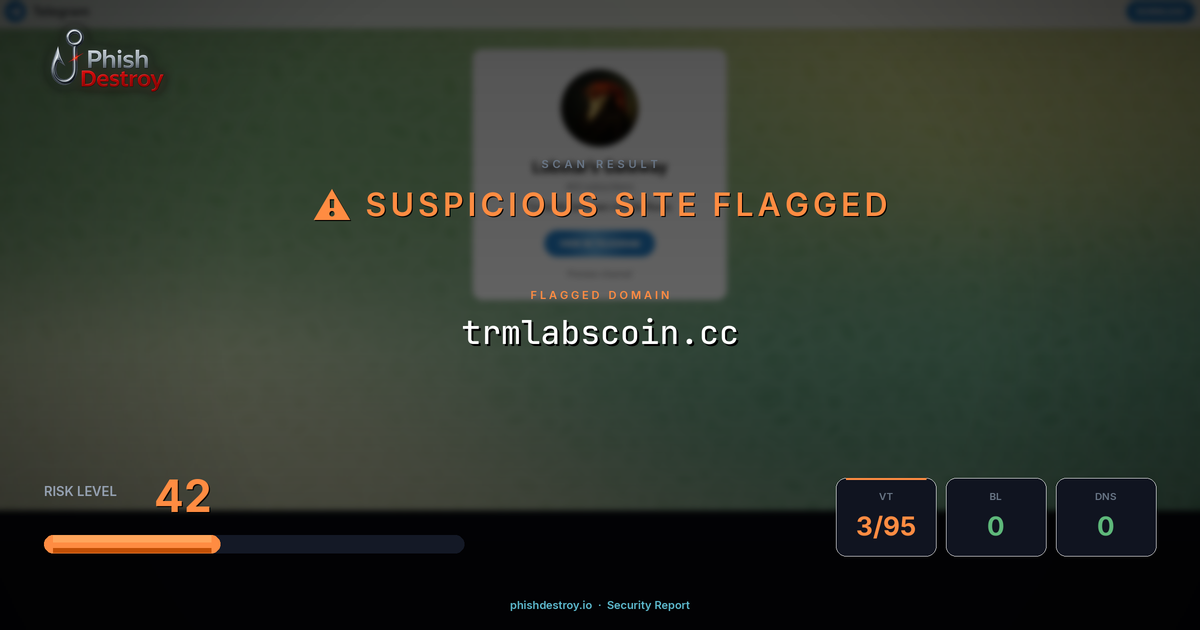 trmlabscoin.cc phishing report — threat analysis by PhishDestroy