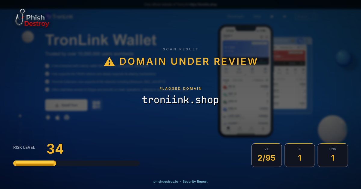 troniink.shop phishing report — threat analysis by PhishDestroy