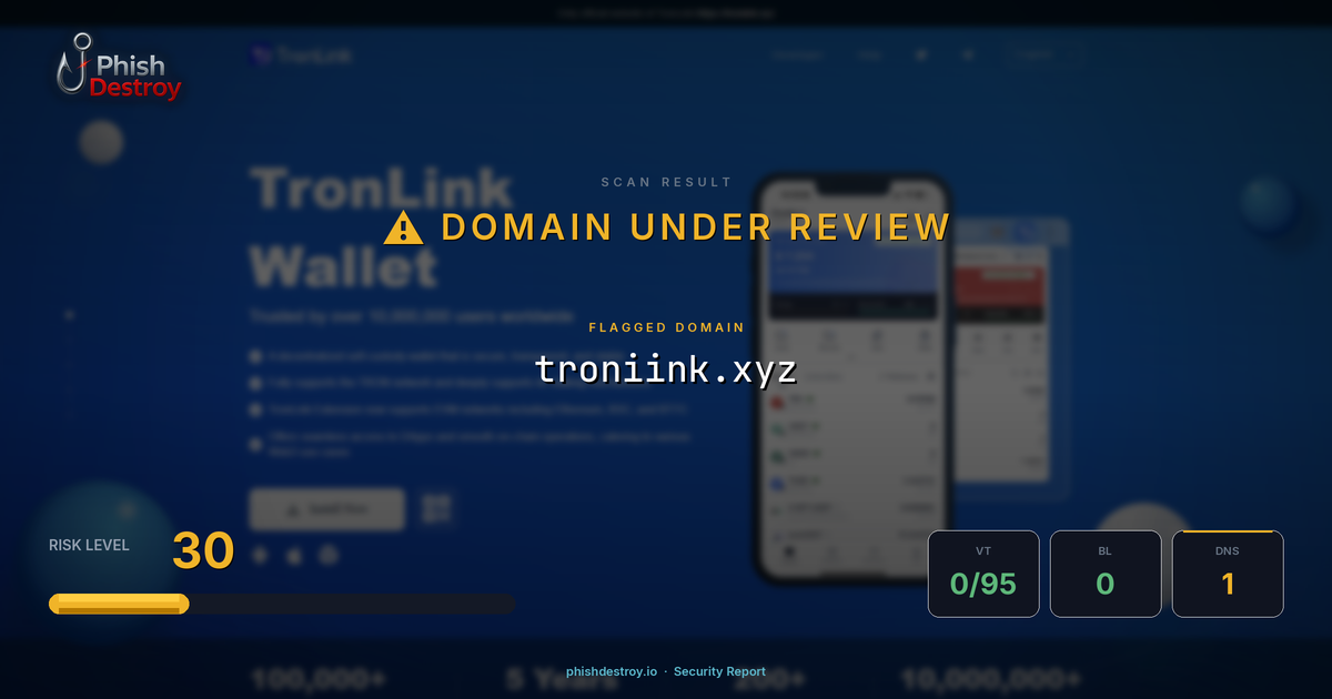 troniink.xyz phishing report — threat analysis by PhishDestroy