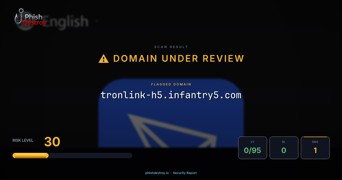 tronlink-h5.infantry5.com phishing report — threat analysis by PhishDestroy