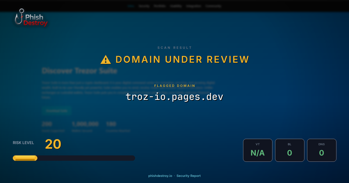 troz-io.pages.dev phishing report — threat analysis by PhishDestroy