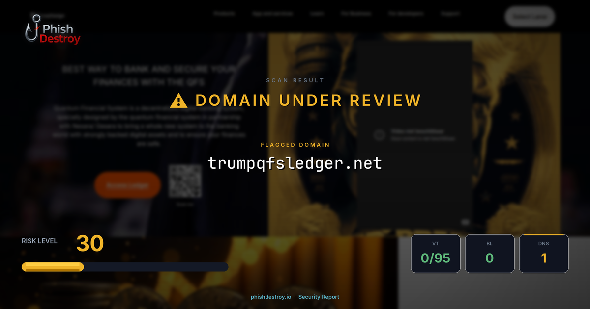 trumpqfsledger.net phishing report — threat analysis by PhishDestroy