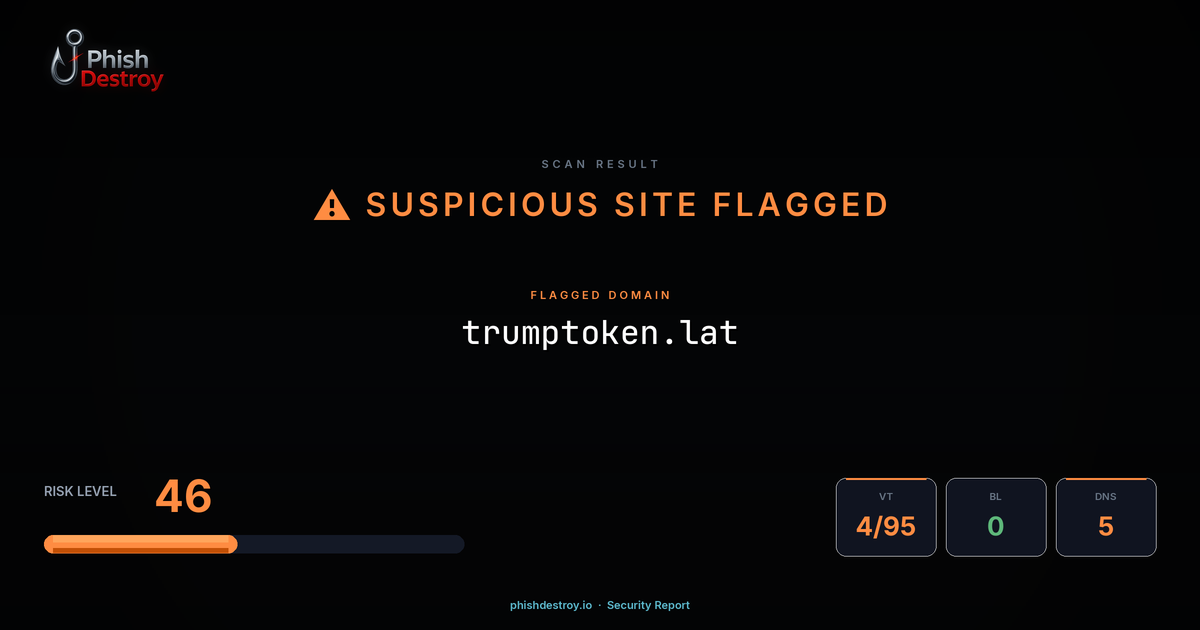 trumptoken.lat phishing report — threat analysis by PhishDestroy
