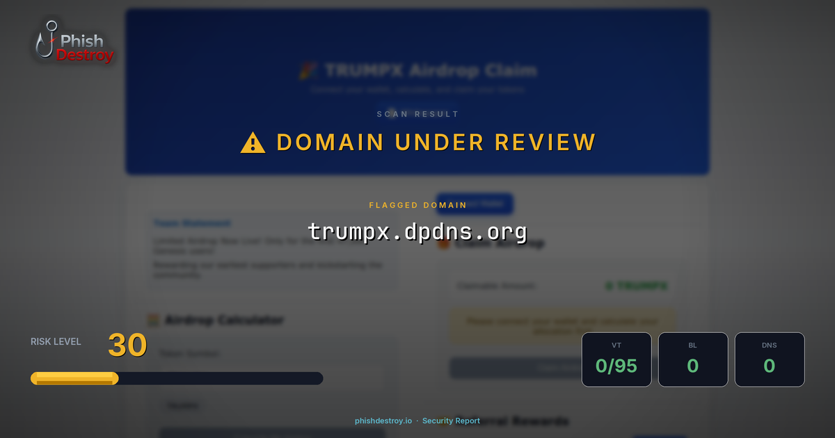 trumpx.dpdns.org phishing report — threat analysis by PhishDestroy