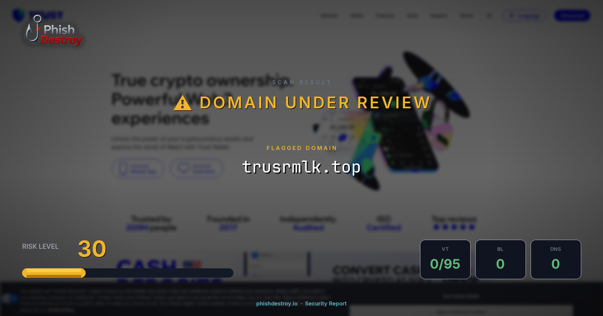 trusrmlk.top phishing report — threat analysis by PhishDestroy