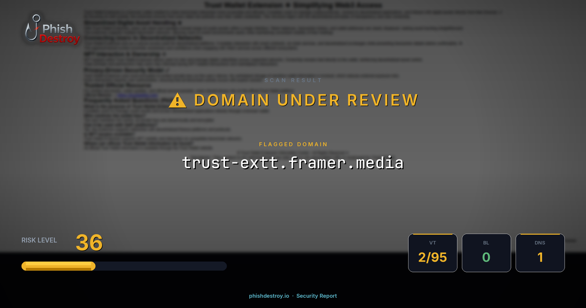 trust-extt.framer.media phishing report — threat analysis by PhishDestroy