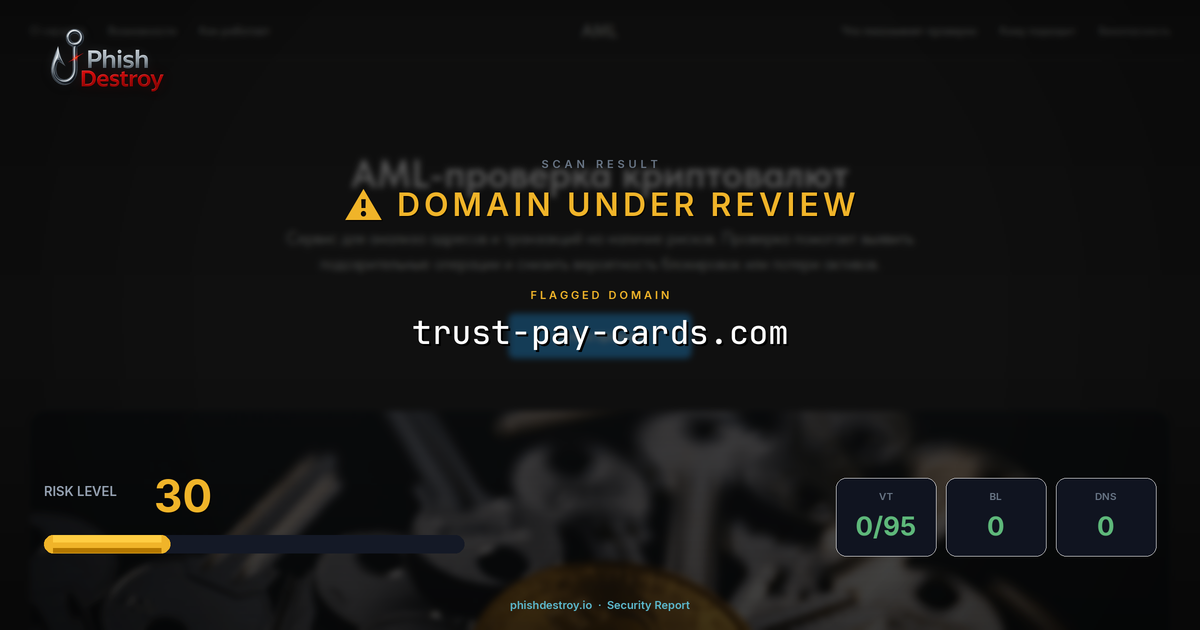 trust-pay-cards.com phishing report — threat analysis by PhishDestroy