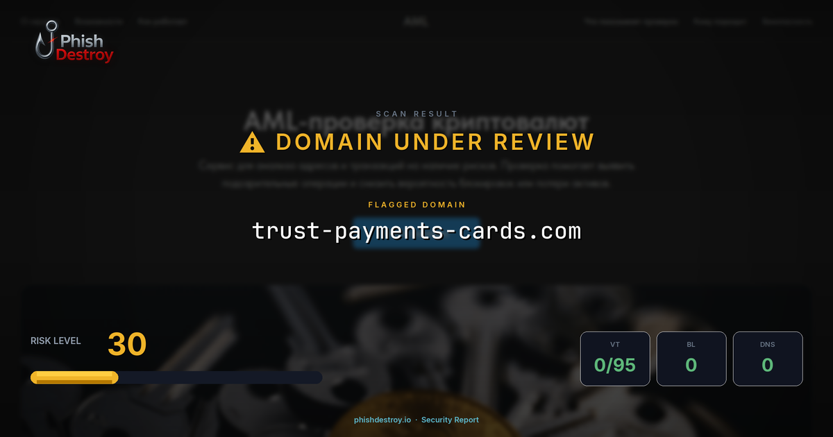 trust-payments-cards.com phishing report — threat analysis by PhishDestroy
