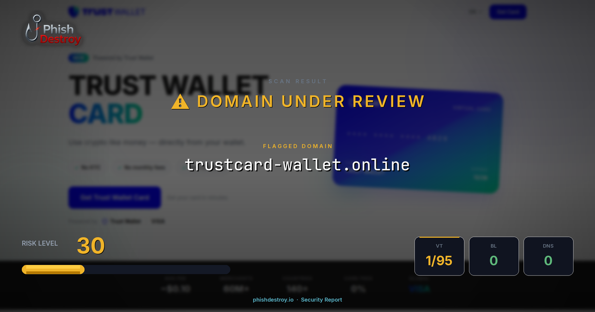 trustcard-wallet.online phishing report — threat analysis by PhishDestroy