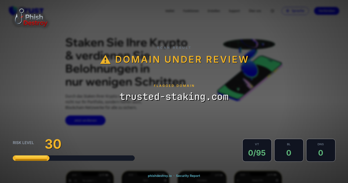trusted-staking.com phishing report — threat analysis by PhishDestroy