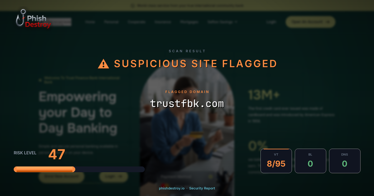 trustfbk.com phishing report — threat analysis by PhishDestroy