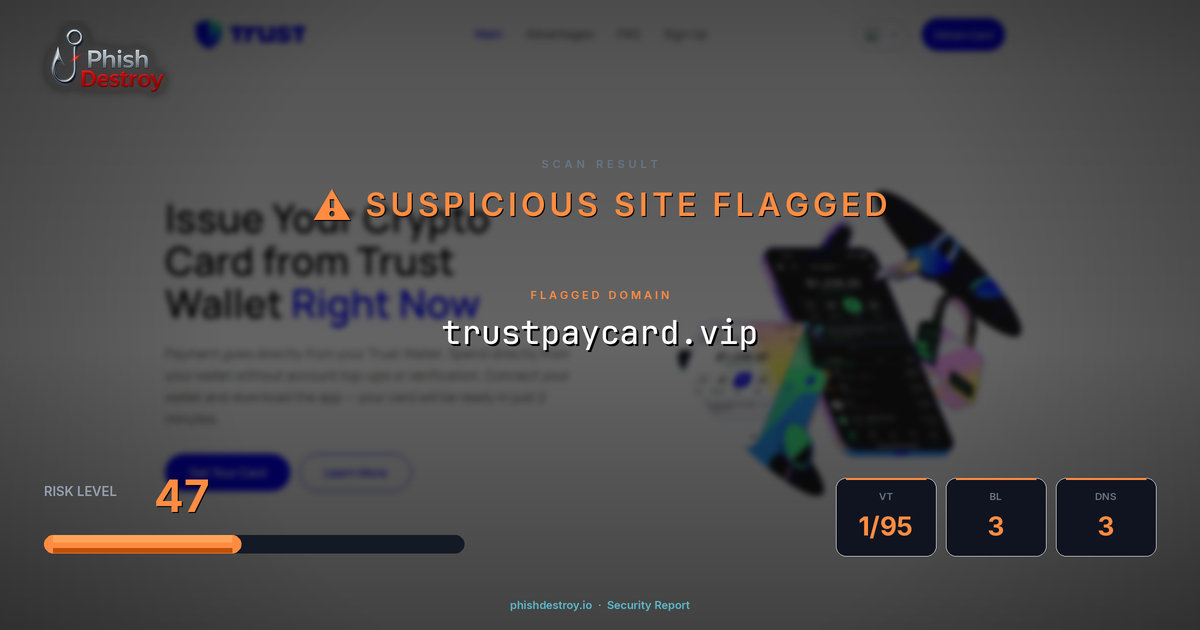 trustpaycard.vip phishing report — threat analysis by PhishDestroy