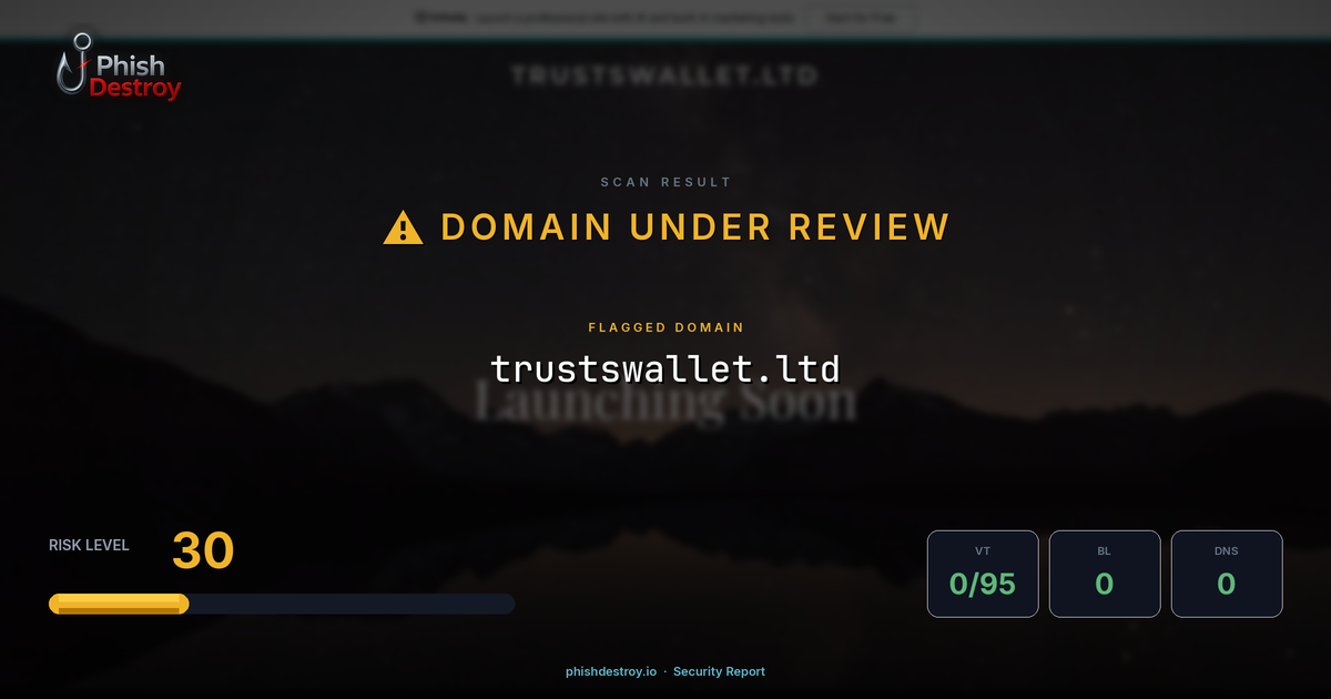 trustswallet.ltd phishing report — threat analysis by PhishDestroy