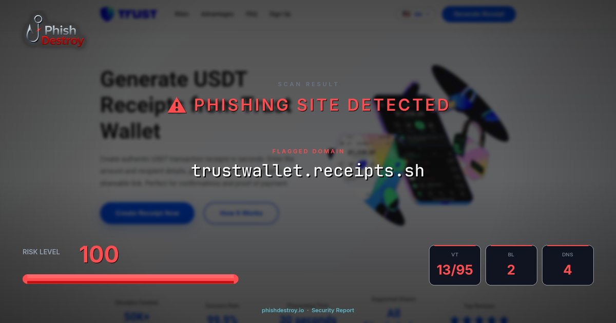 trustwallet.receipts.sh phishing report — threat analysis by PhishDestroy
