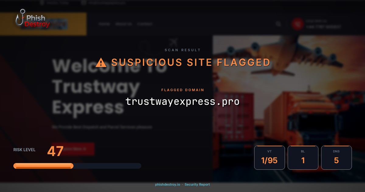 trustwayexpress.pro phishing report — threat analysis by PhishDestroy
