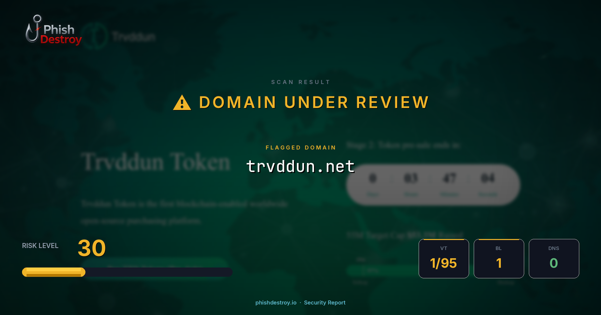 trvddun.net phishing report — threat analysis by PhishDestroy