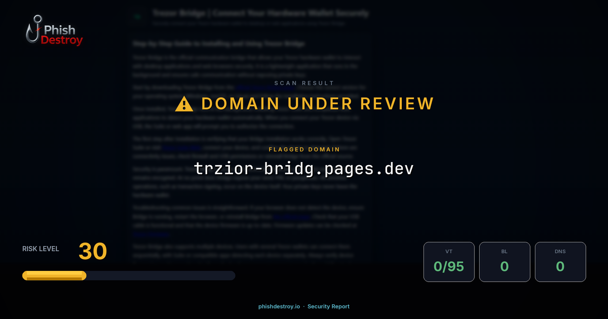 trzior-bridg.pages.dev phishing report — threat analysis by PhishDestroy