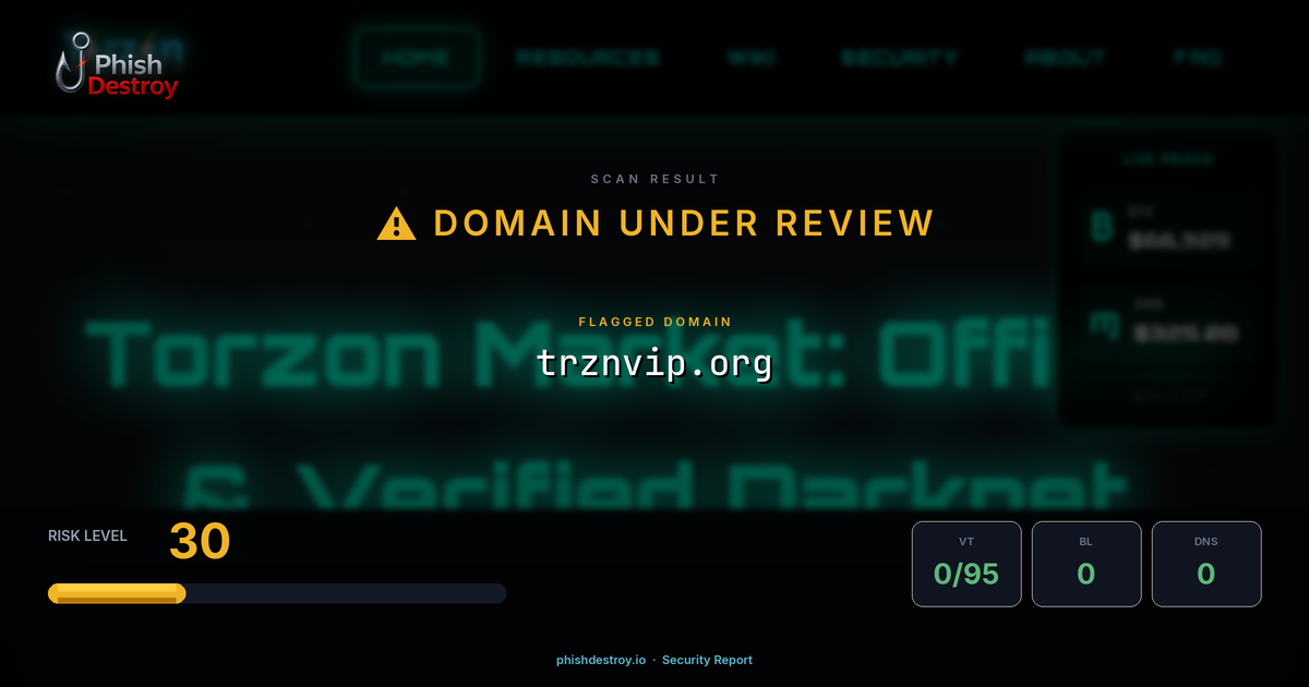 trznvip.org phishing report — threat analysis by PhishDestroy