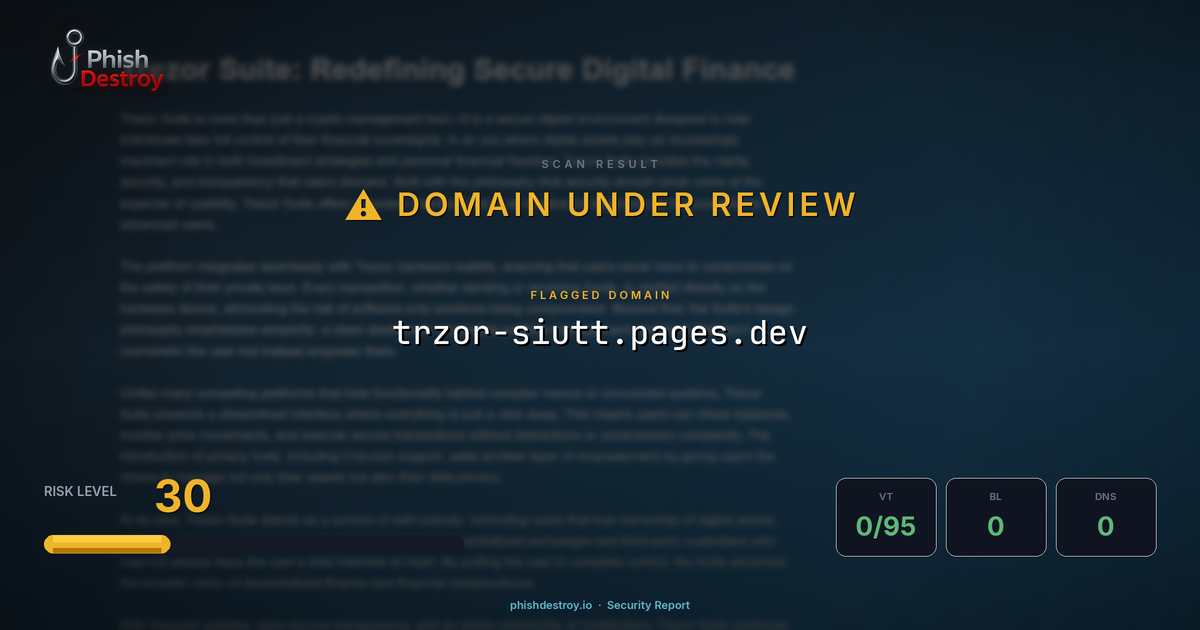 trzor-siutt.pages.dev phishing report — threat analysis by PhishDestroy