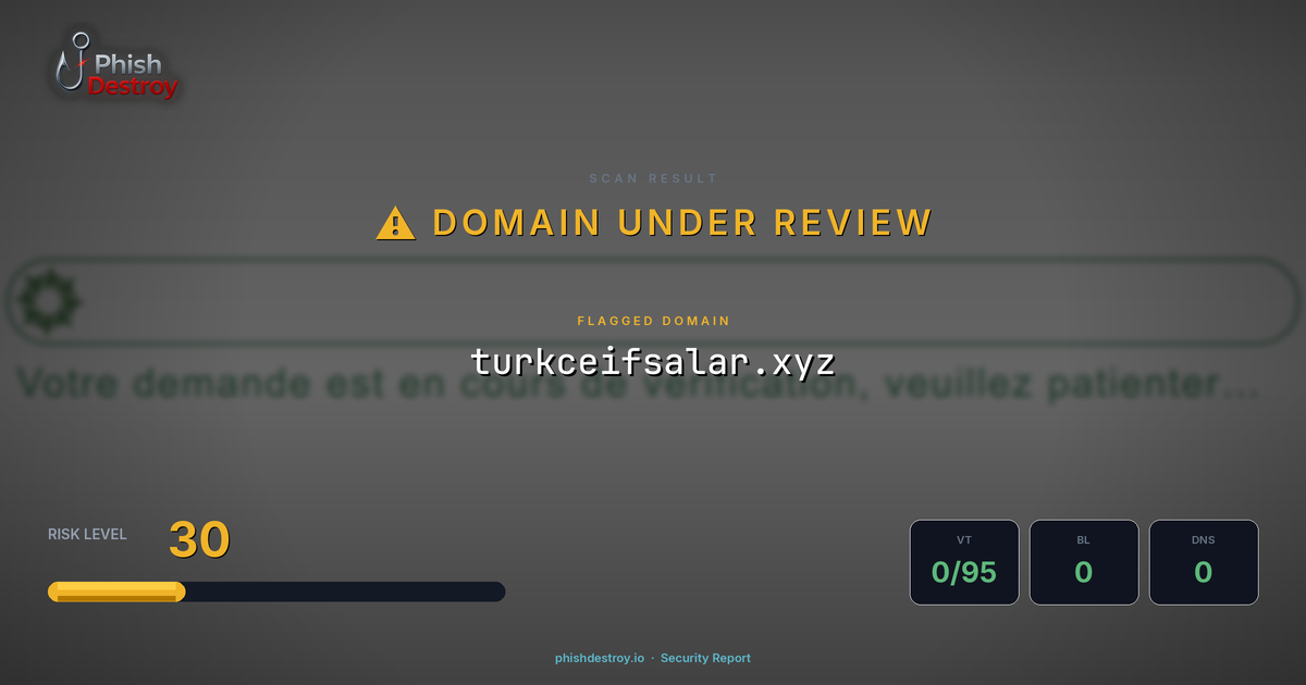 turkceifsalar.xyz phishing report — threat analysis by PhishDestroy