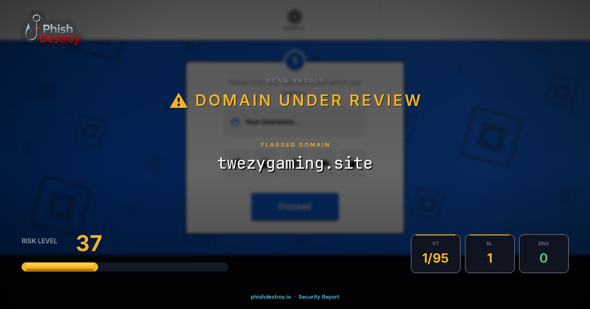 twezygaming.site phishing report — threat analysis by PhishDestroy