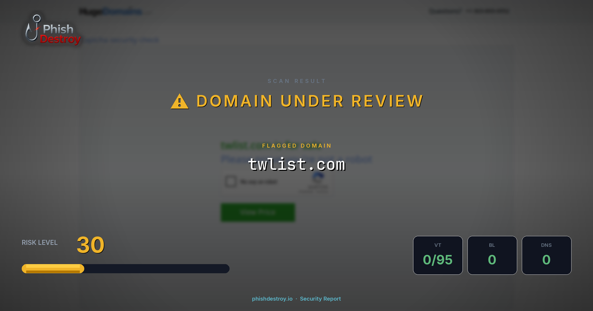 twlist.com phishing report — threat analysis by PhishDestroy