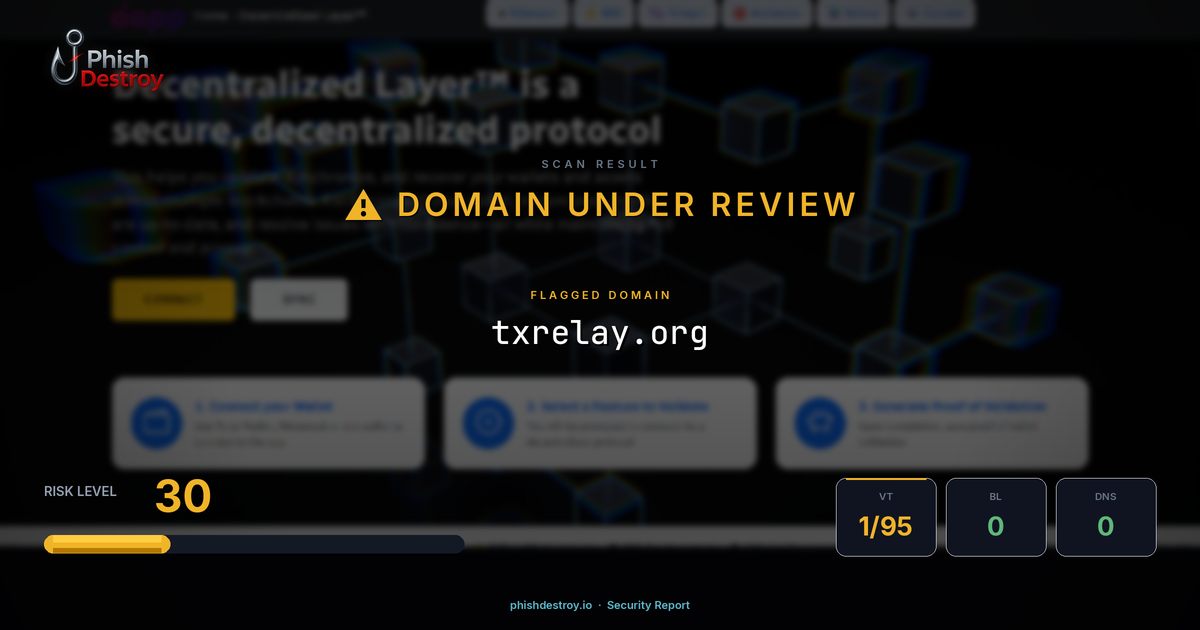 txrelay.org phishing report — threat analysis by PhishDestroy