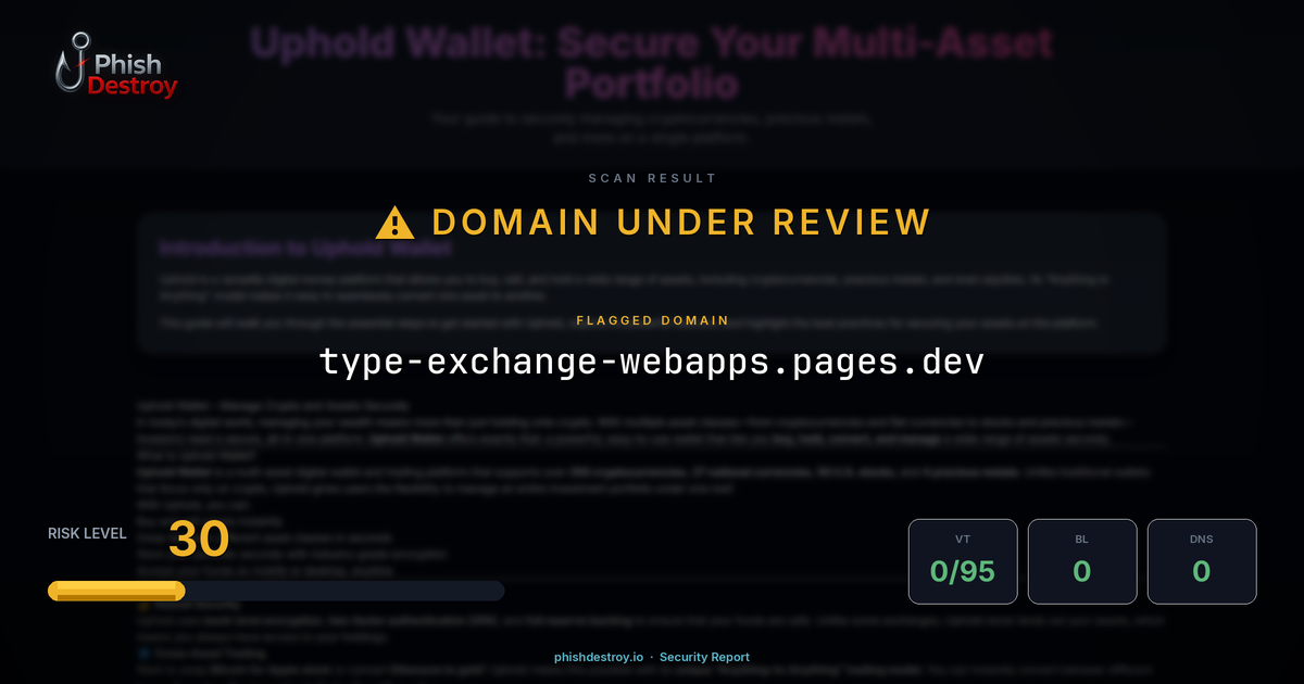 type-exchange-webapps.pages.dev phishing report — threat analysis by PhishDestroy