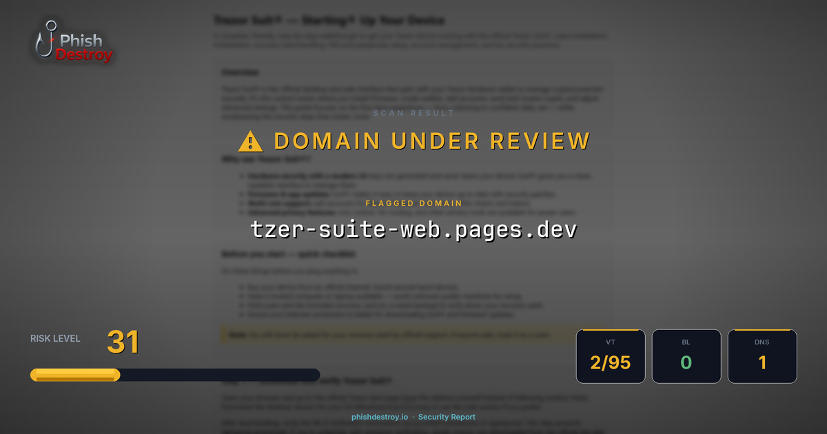 tzer-suite-web.pages.dev phishing report — threat analysis by PhishDestroy