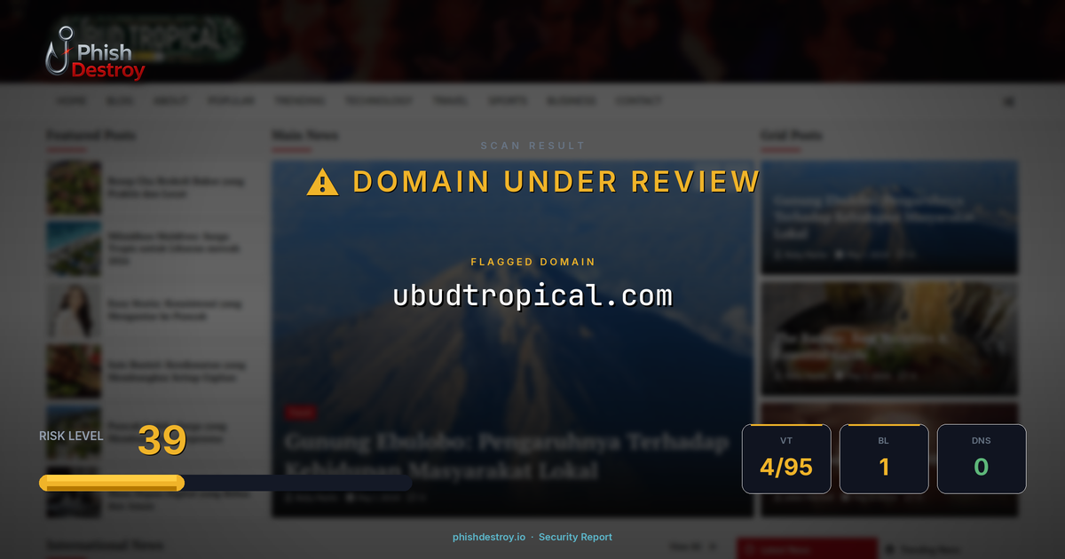 ubudtropical.com phishing report — threat analysis by PhishDestroy