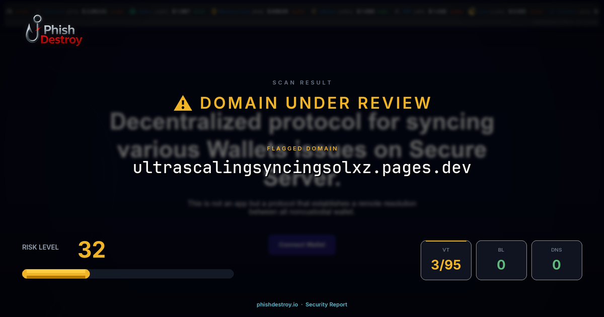 ultrascalingsyncingsolxz.pages.dev phishing report — threat analysis by PhishDestroy