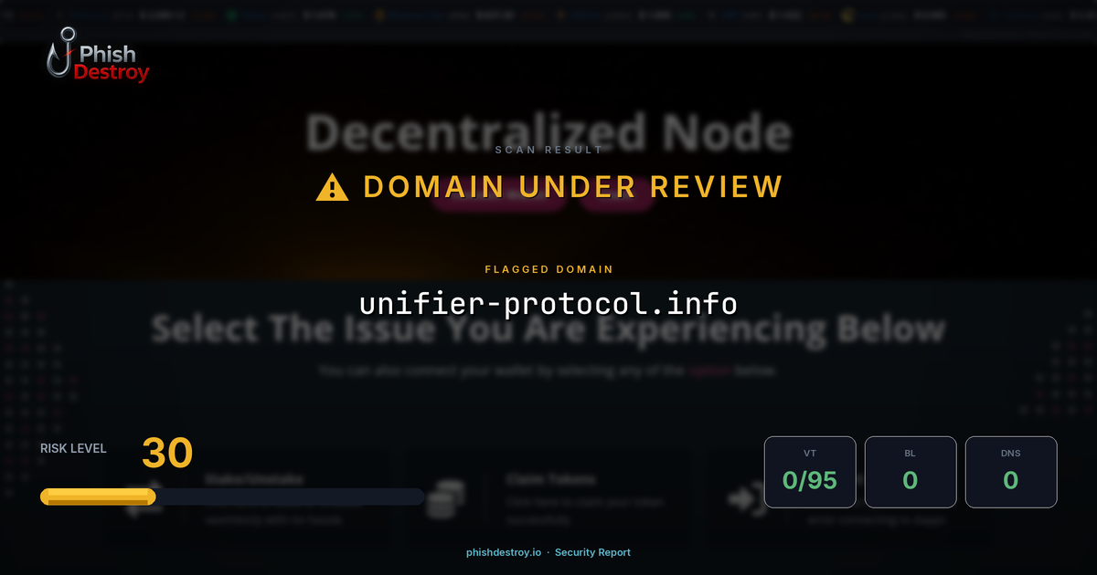 unifier-protocol.info phishing report — threat analysis by PhishDestroy