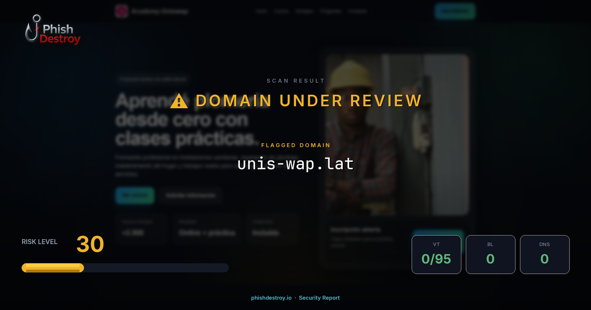 unis-wap.lat phishing report — threat analysis by PhishDestroy