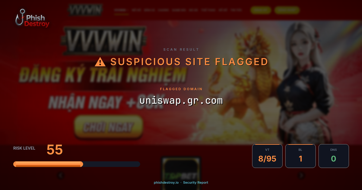 uniswap.gr.com phishing report — threat analysis by PhishDestroy