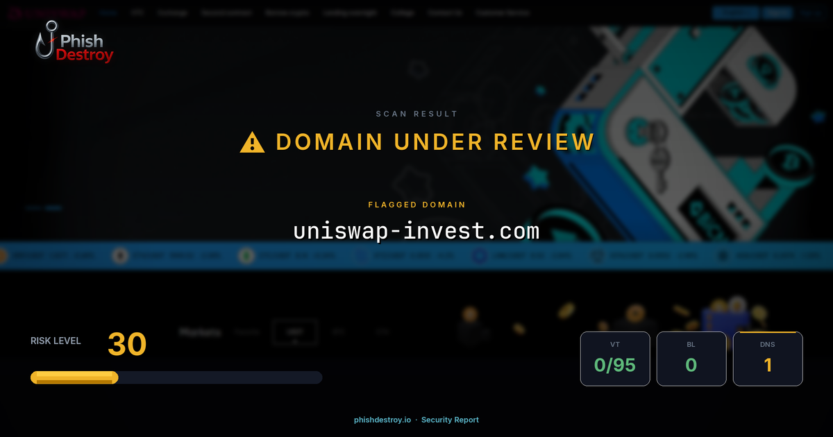 uniswap-invest.com phishing report — threat analysis by PhishDestroy