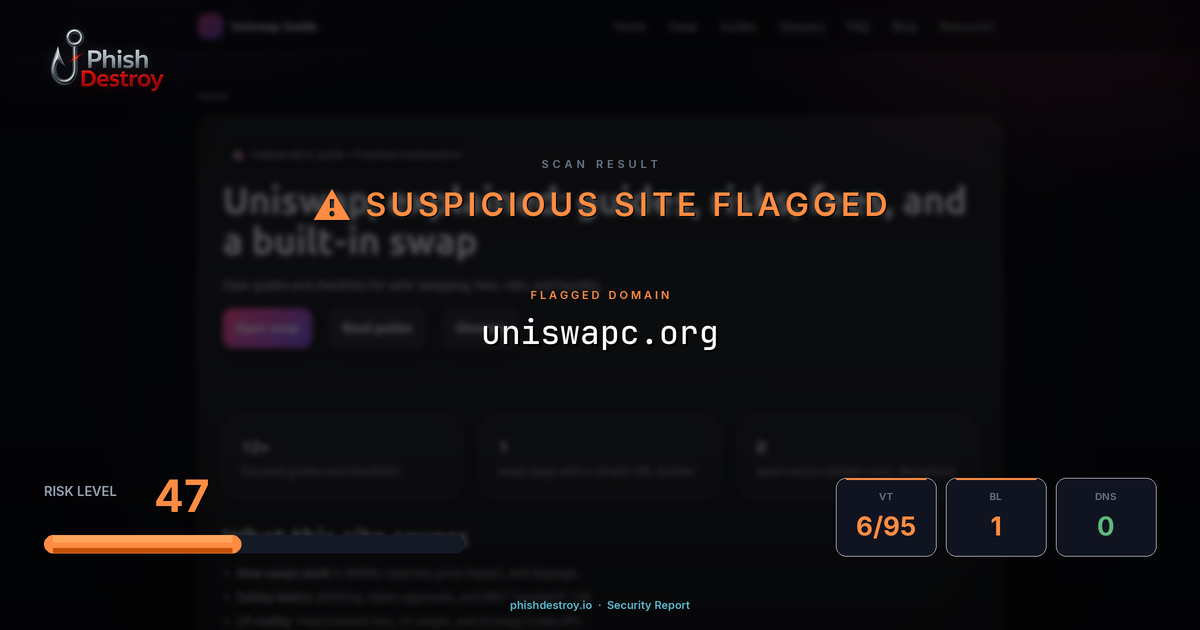 uniswapc.org phishing report — threat analysis by PhishDestroy
