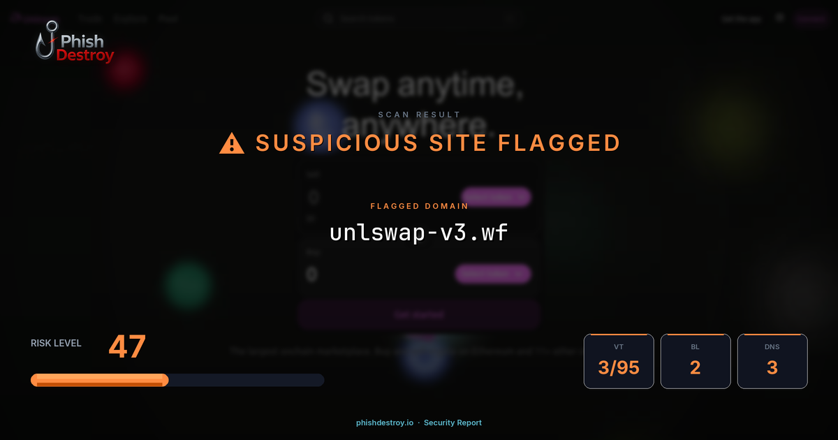 unlswap-v3.wf phishing report — threat analysis by PhishDestroy