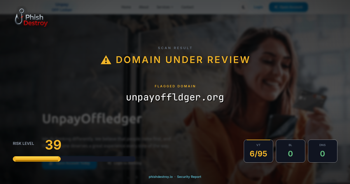 unpayoffldger.org phishing report — threat analysis by PhishDestroy