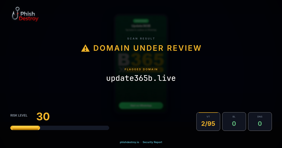 update365b.live phishing report — threat analysis by PhishDestroy