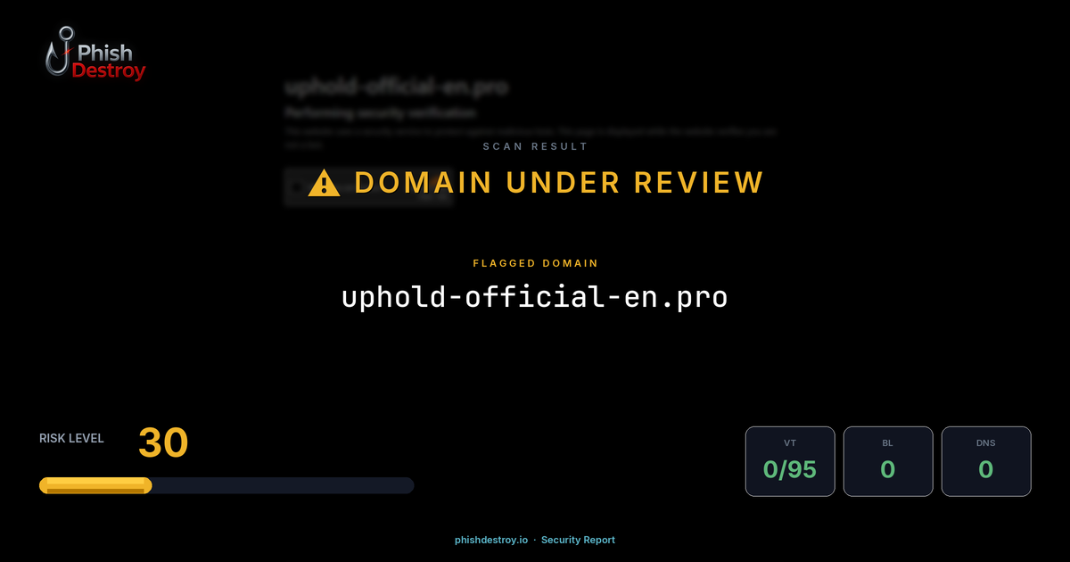 uphold-official-en.pro phishing report — threat analysis by PhishDestroy
