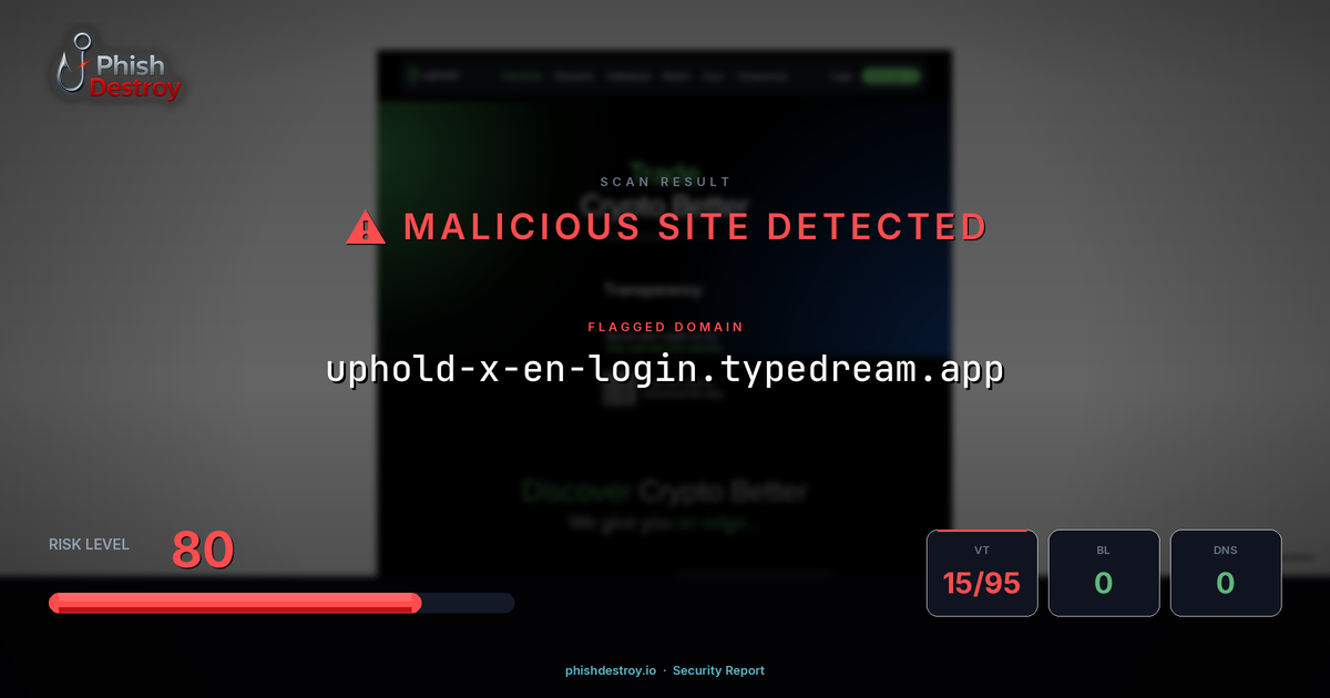 uphold-x-en-login.typedream.app phishing report — threat analysis by PhishDestroy