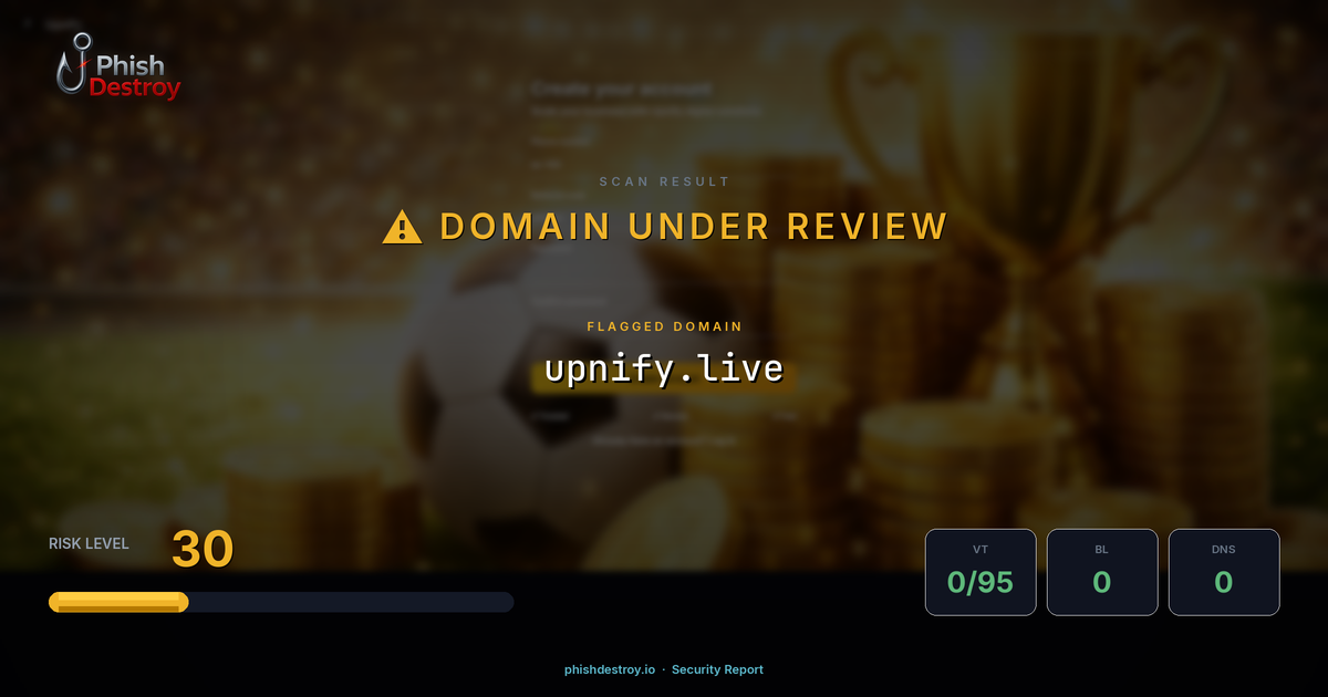 upnify.live phishing report — threat analysis by PhishDestroy